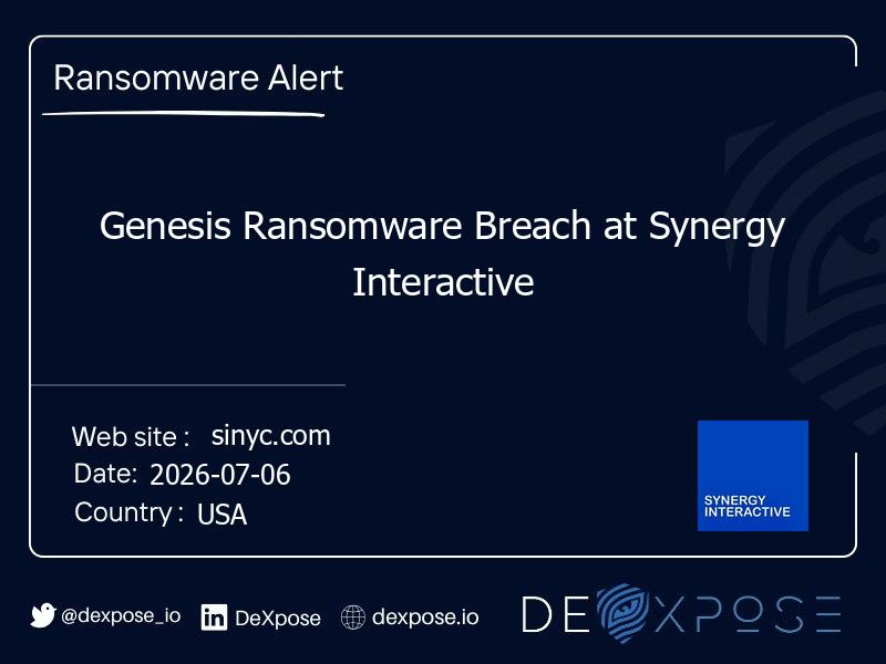 Genesis Ransomware Breach at Synergy Interactive