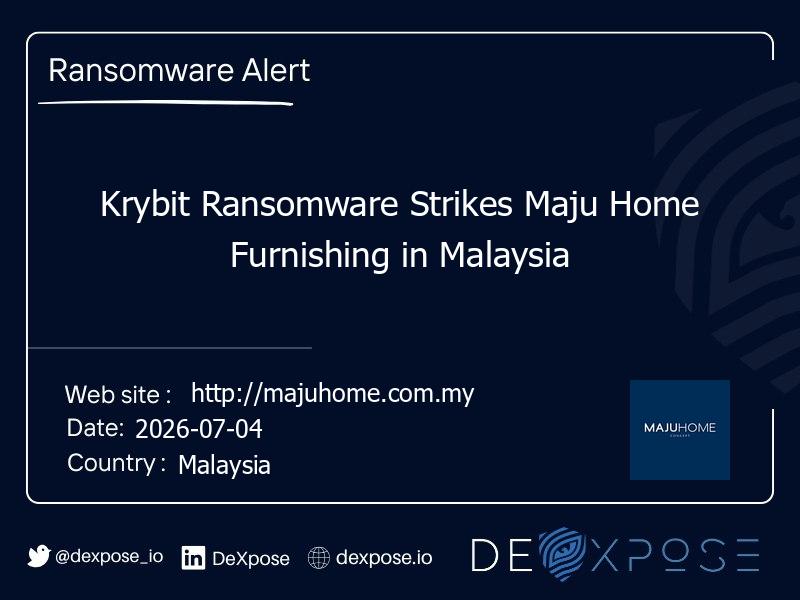 Krybit Ransomware Strikes Maju Home Furnishing in Malaysia