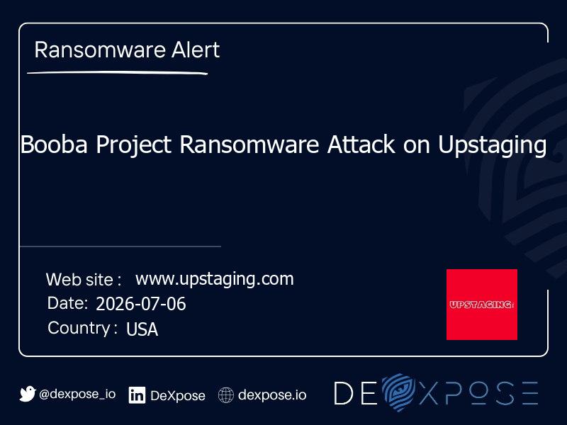 Booba Project Ransomware Attack on Upstaging
