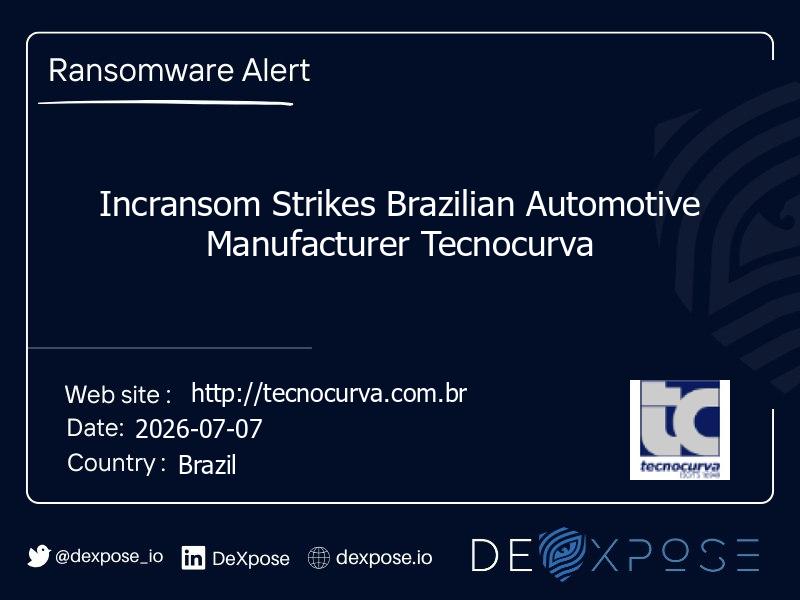 Incransom Strikes Brazilian Automotive Manufacturer Tecnocurva