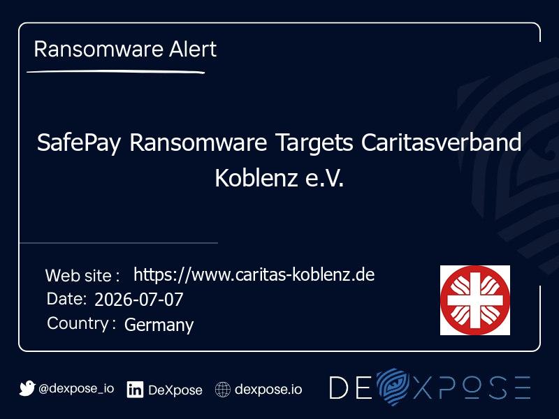 SafePay Ransomware Targets Caritasverband Koblenz e.V.