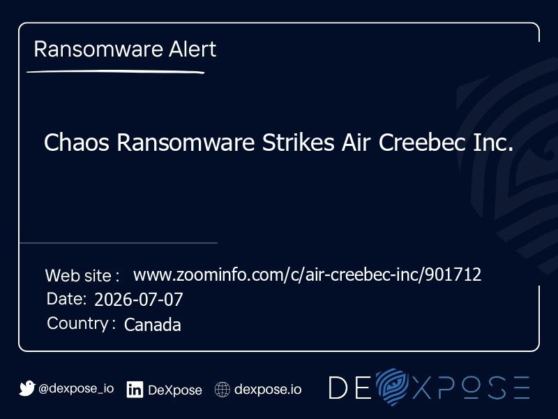 Chaos Ransomware Strikes Air Creebec Inc.