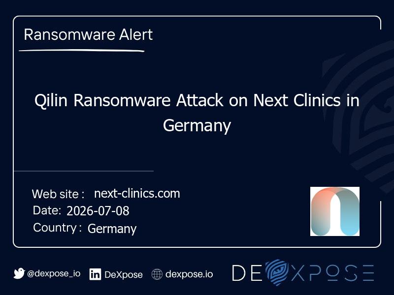 Qilin Ransomware Attack on Next Clinics in Germany
