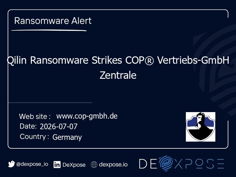Qilin Ransomware Strikes COP® Vertriebs-GmbH Zentrale