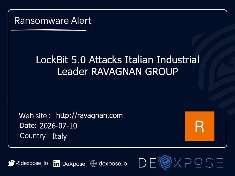 LockBit 5.0 Attacks Italian Industrial Leader RAVAGNAN GROUP