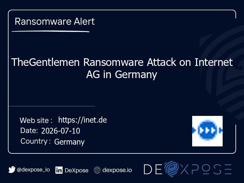 TheGentlemen Ransomware Attack on Internet AG in Germany