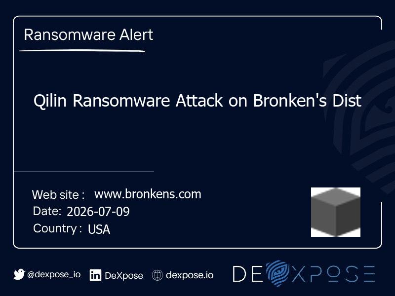 Qilin Ransomware Attack on Bronken's Dist