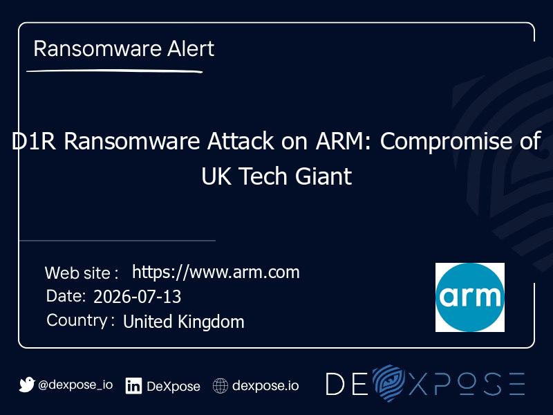 D1R Ransomware Attack on ARM: Compromise of UK Tech Giant