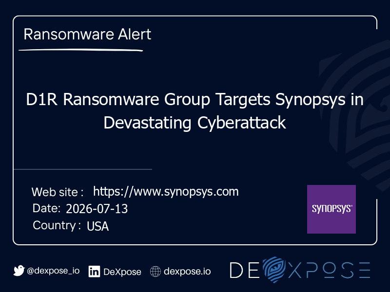 D1R Ransomware Group Targets Synopsys in Devastating Cyberattack