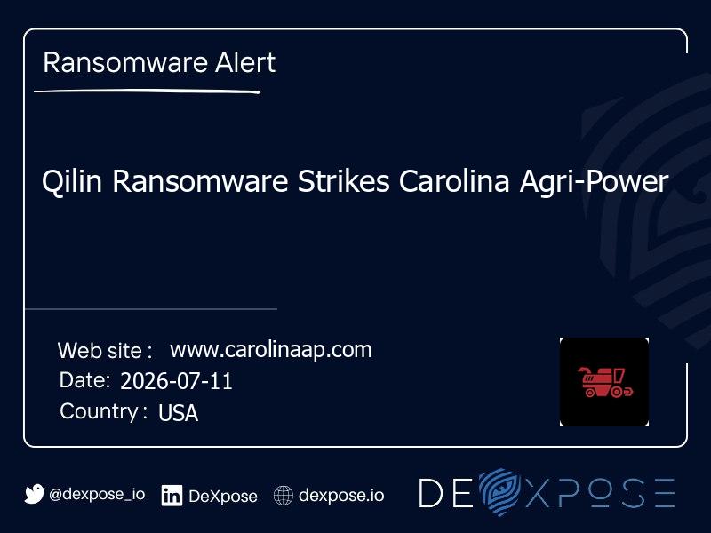 Qilin Ransomware Strikes Carolina Agri-Power
