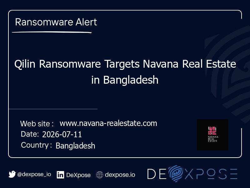 Qilin Ransomware Targets Navana Real Estate in Bangladesh