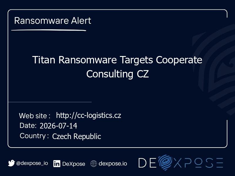 Titan Ransomware Targets Cooperate Consulting CZ