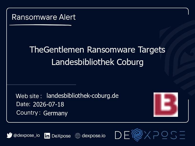 TheGentlemen Ransomware Targets Landesbibliothek Coburg
