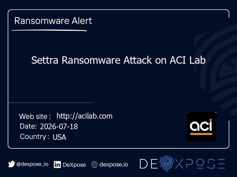 Settra Ransomware Attack on ACI Lab
