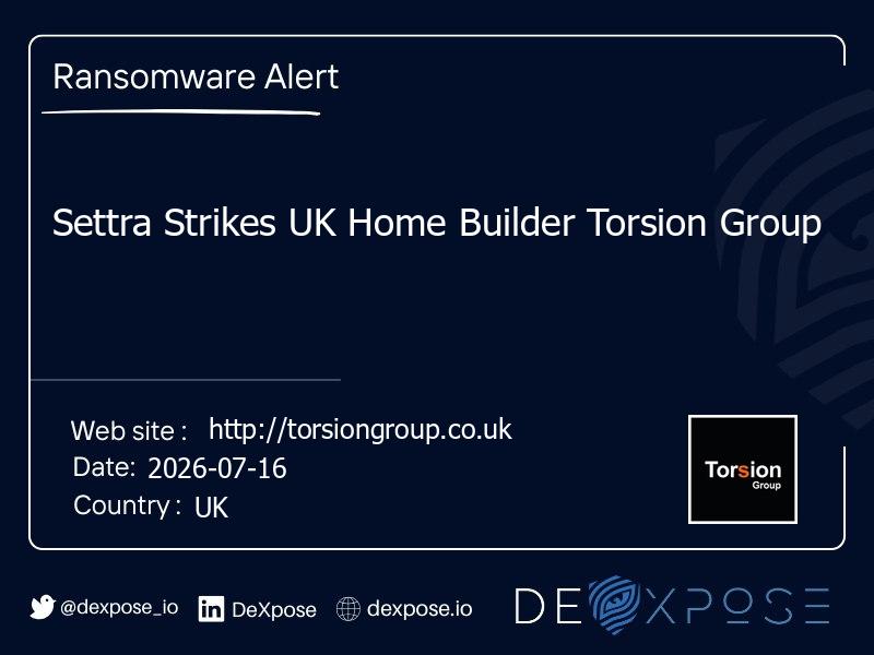 Settra Strikes UK Home Builder Torsion Group