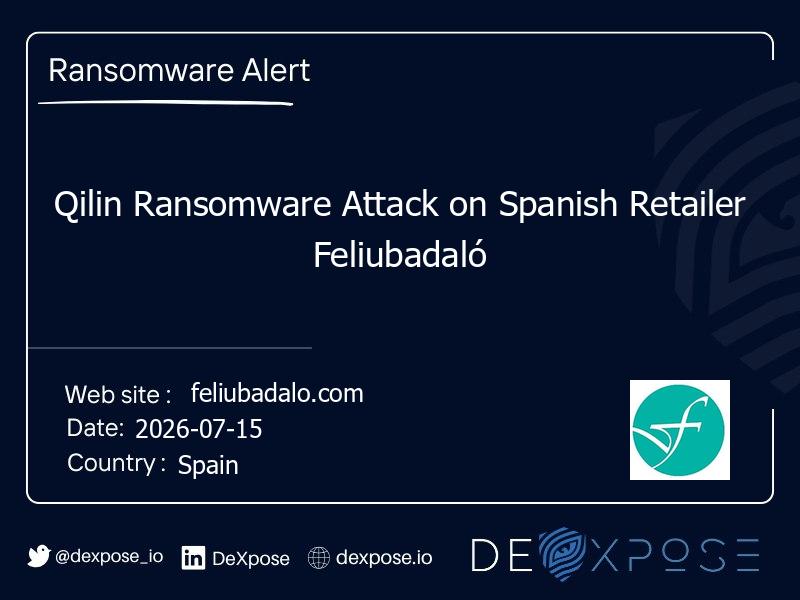 Qilin Ransomware Attack on Spanish Retailer Feliubadaló