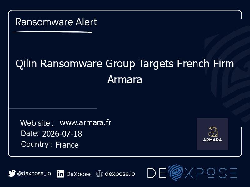 Qilin Ransomware Group Targets French Firm Armara