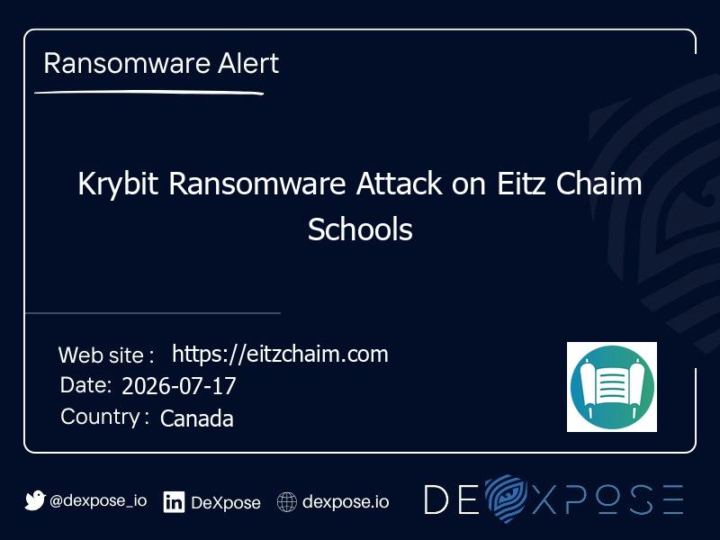 Krybit Ransomware Attack on Eitz Chaim Schools