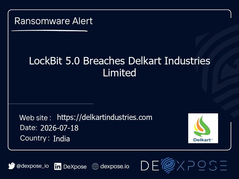 LockBit 5.0 Breaches Delkart Industries Limited