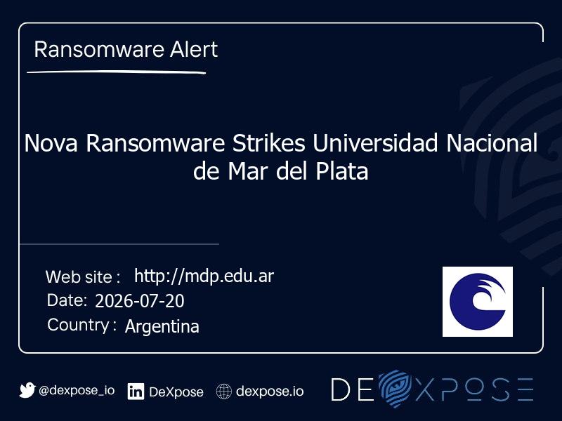 Nova Ransomware Strikes Universidad Nacional de Mar del Plata
