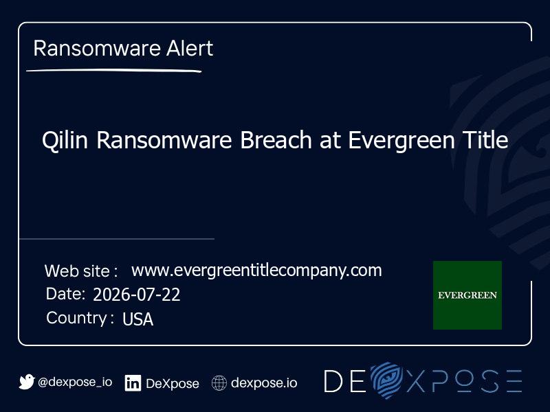 Qilin Ransomware Breach at Evergreen Title