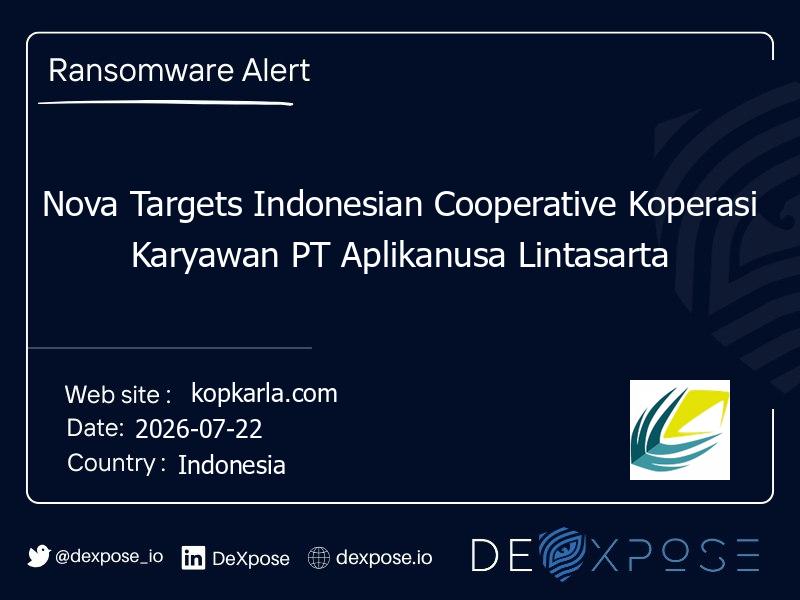 Nova Targets Indonesian Cooperative Koperasi Karyawan PT Aplikanusa Lintasarta