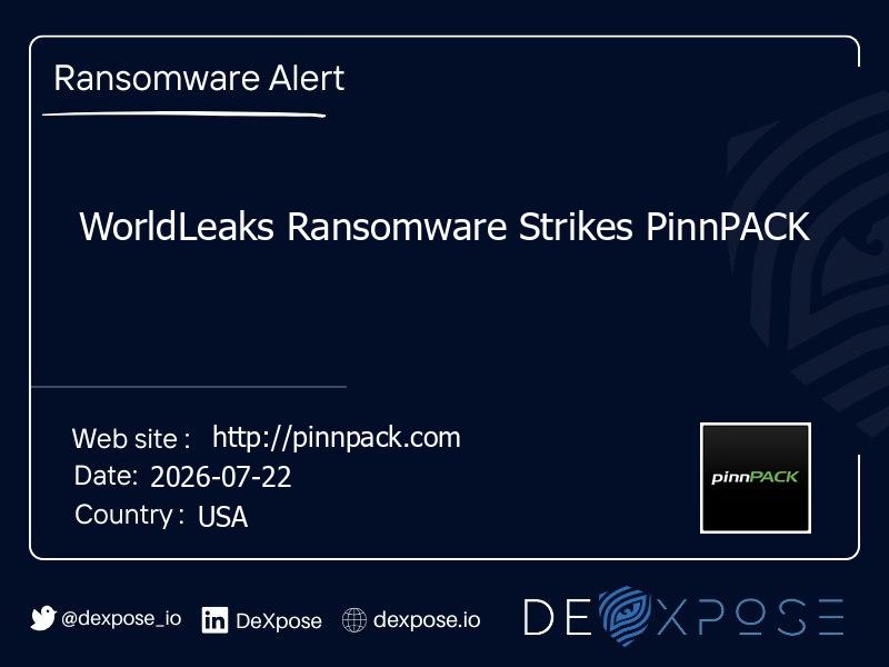 WorldLeaks Ransomware Strikes PinnPACK