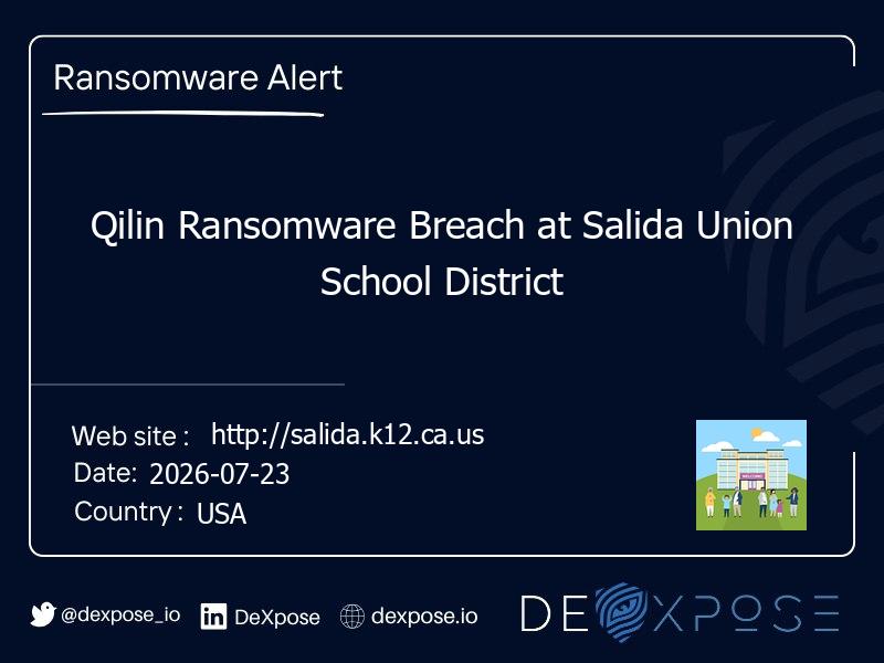 Qilin Ransomware Breach at Salida Union School District