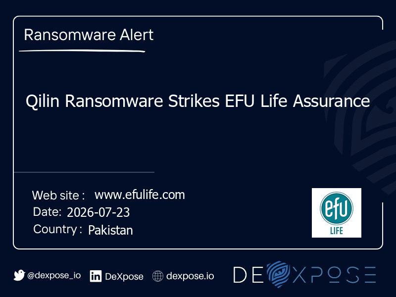 Qilin Ransomware Strikes EFU Life Assurance