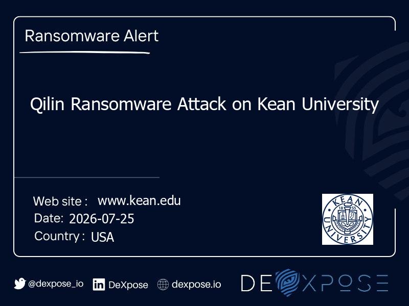 Qilin Ransomware Attack on Kean University