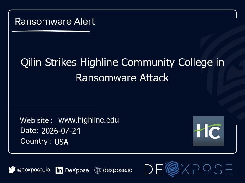 Qilin Strikes Highline Community College in Ransomware Attack
