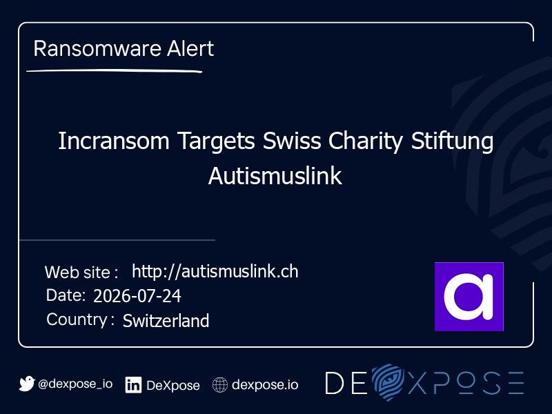 Incransom Targets Swiss Charity Stiftung Autismuslink