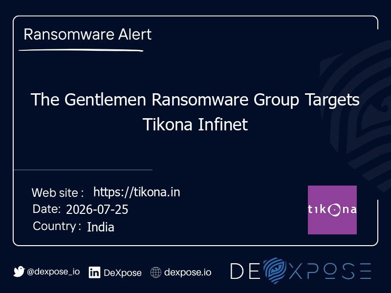 The Gentlemen Ransomware Group Targets Tikona Infinet