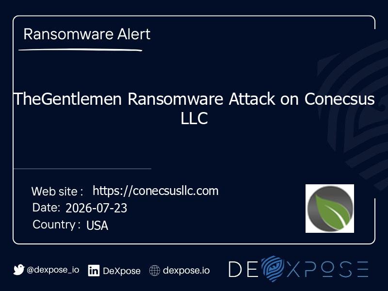 TheGentlemen Ransomware Attack on Conecsus LLC