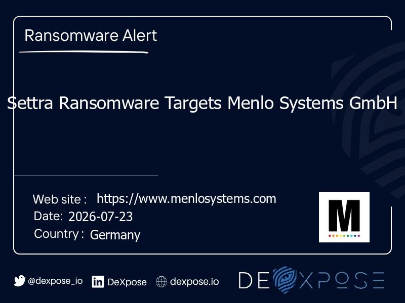 Settra Ransomware Targets Menlo Systems GmbH