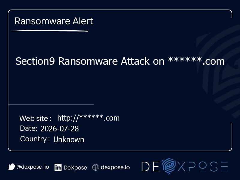 Section9 Ransomware Attack on ******.com