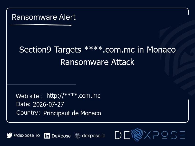Section9 Targets ****.com.mc in Monaco Ransomware Attack