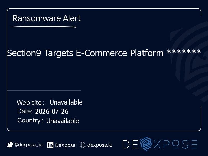 Section9 Targets E-Commerce Platform *******