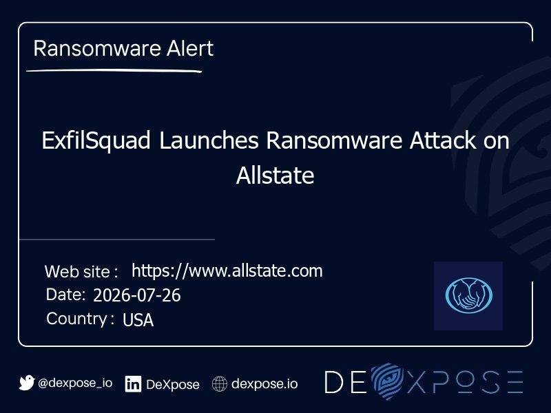 ExfilSquad Launches Ransomware Attack on Allstate
