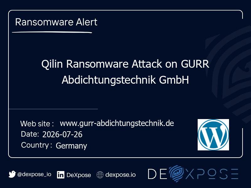 Qilin Ransomware Attack on GURR Abdichtungstechnik GmbH