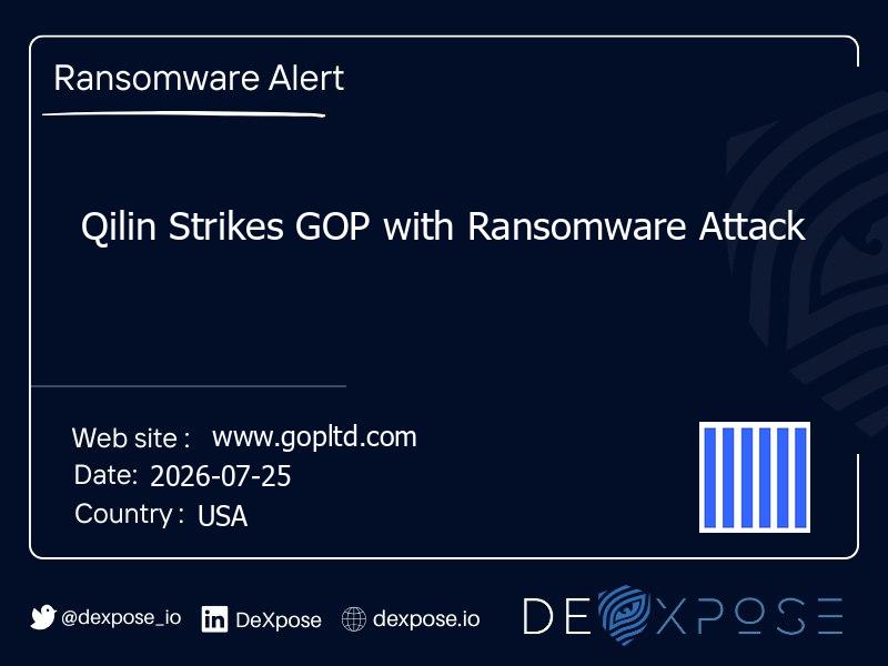 Qilin Strikes GOP with Ransomware Attack