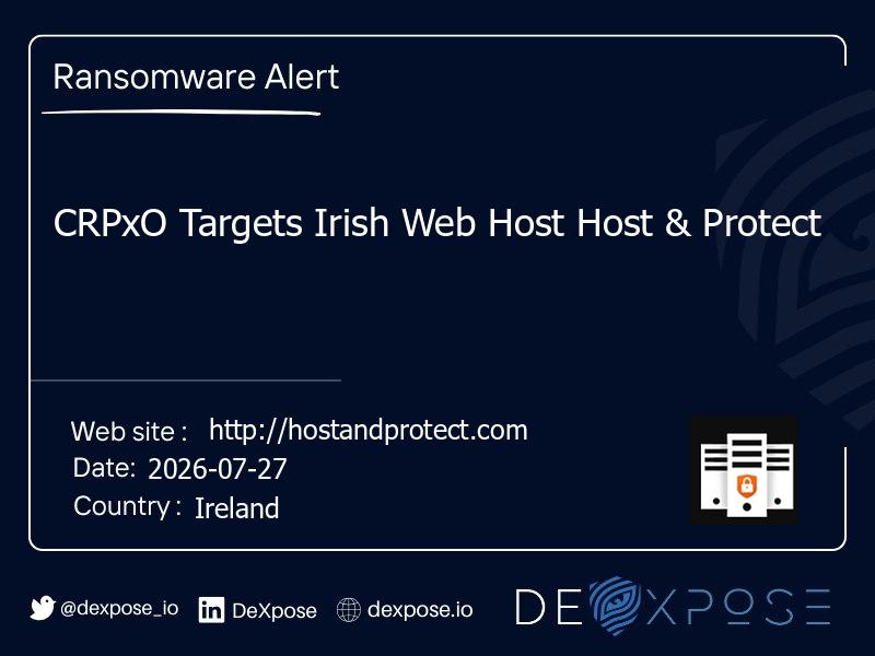 CRPxO Targets Irish Web Host Host & Protect
