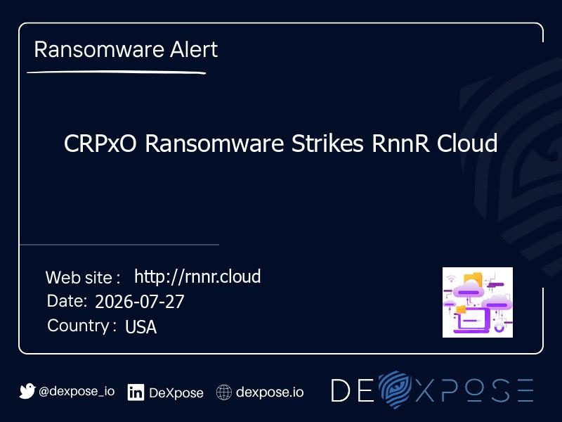 CRPxO Ransomware Strikes RnnR Cloud