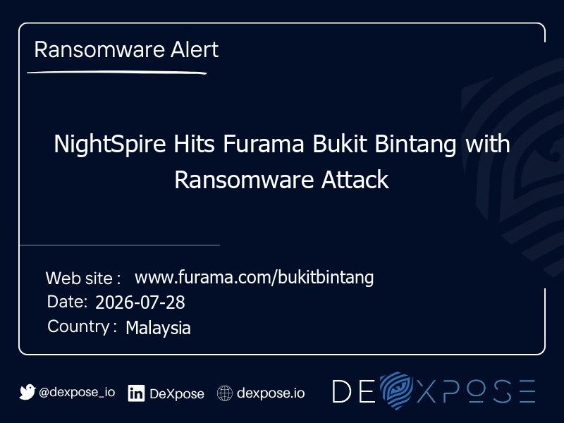 NightSpire Hits Furama Bukit Bintang with Ransomware Attack