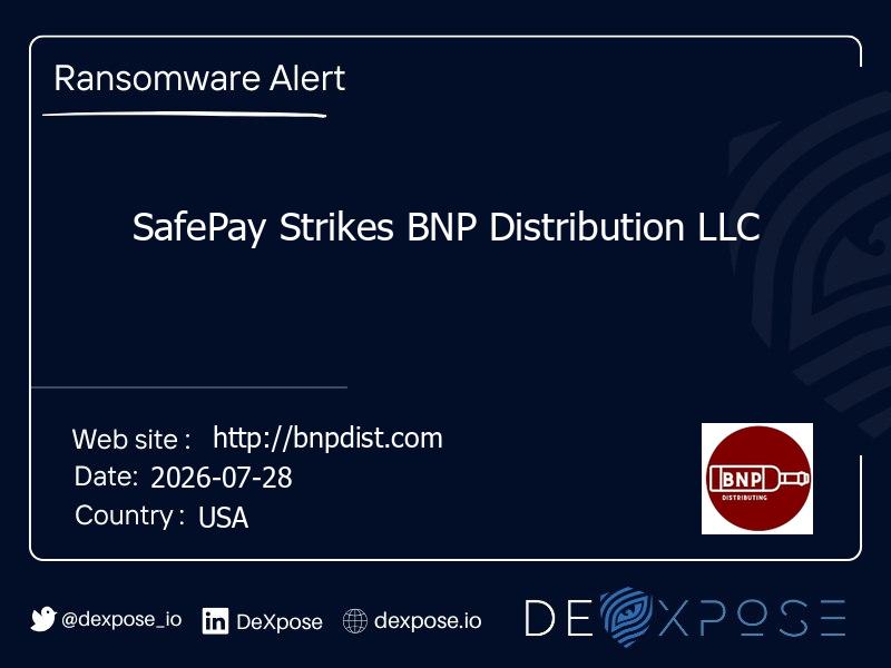 SafePay Strikes BNP Distribution LLC