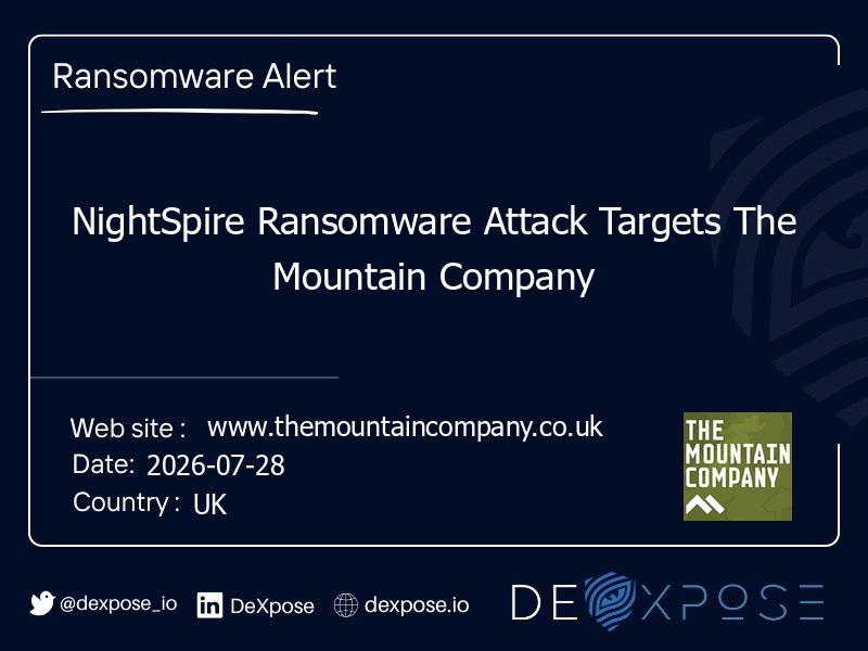 NightSpire Ransomware Attack Targets The Mountain Company