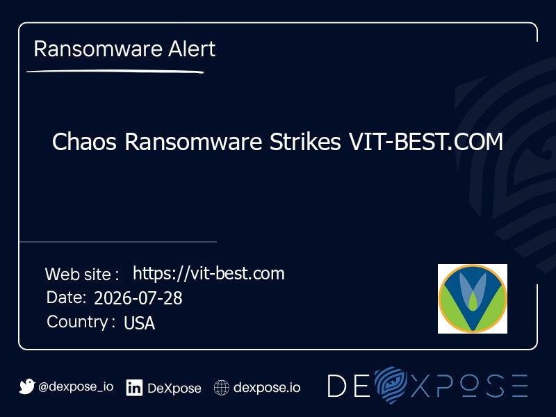 Chaos Ransomware Strikes VIT-BEST.COM