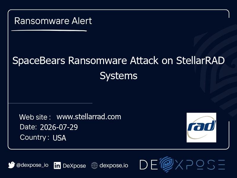 SpaceBears Ransomware Attack on StellarRAD Systems