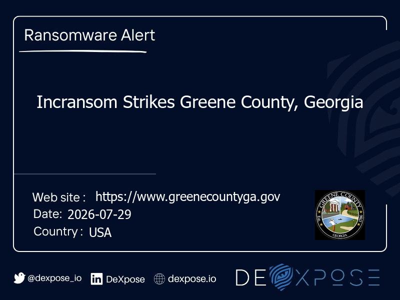 Incransom Strikes Greene County, Georgia