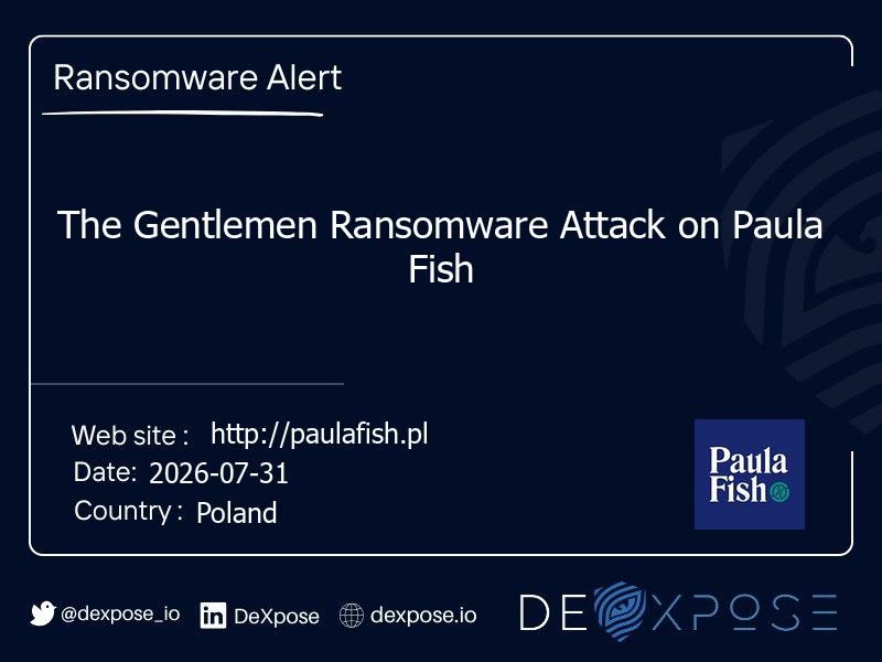 The Gentlemen Ransomware Attack on Paula Fish